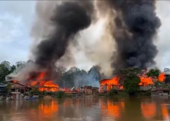 Kebakaran di Kampung Sempant Hanguskan Rumah dan Sarang Burung Walet