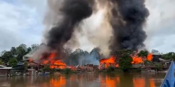 Kebakaran di Kampung Sempant Hanguskan Rumah dan Sarang Burung Walet