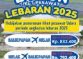 Tarif Pesawat Kubar – Balikpapan Turun 30 Persen
