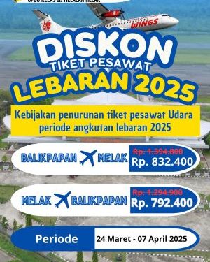 Tarif Pesawat Kubar – Balikpapan Turun 30 Persen